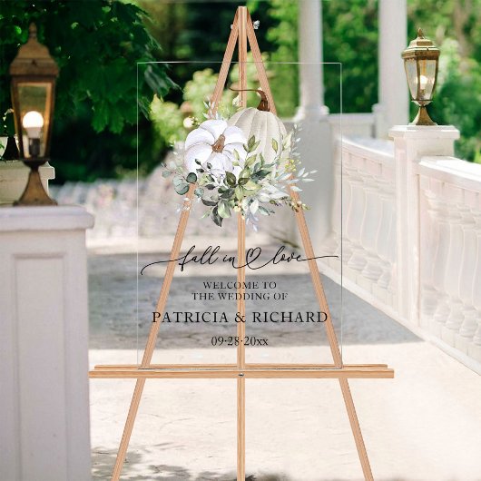 秋インラブカボチャ結婚のウェルカムサイン アクリルサイン