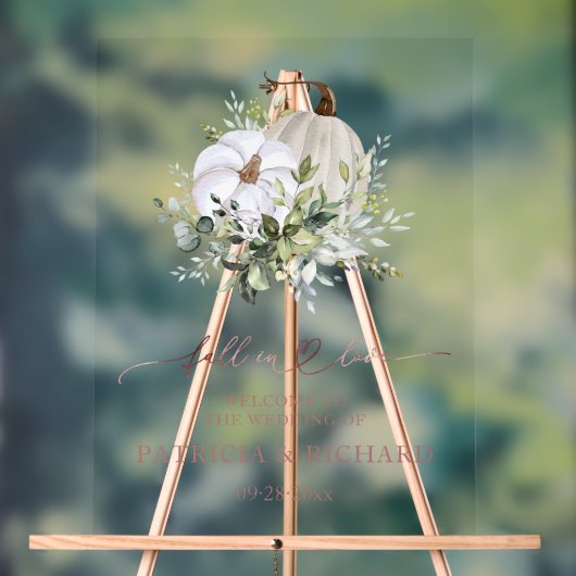 秋インラブカボチャ結婚のウェルカムサイン アクリルサイン (ニュートラル)