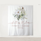 秋インラブカボチャ結婚の背景 タペストリー (正面)