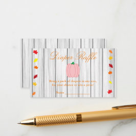 秋インラブカボチャ赤ちゃんシャワーおむつラッフル エンクロージャーカード