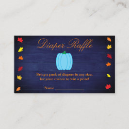 秋インラブカボチャ赤ちゃんシャワーおむつラッフル エンクロージャーカード