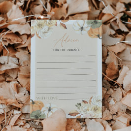 秋インラブカボチャ赤ちゃんシャワーアドバイスゲームカード 招待状