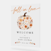 秋インラブカボチャ赤ちゃんシャワー歓迎サイン アクリルサイン (傾斜)