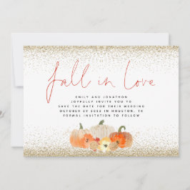 秋インラブカボチャ金ゴールドグリッターQRコード結婚ズ セーブザデート
