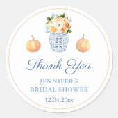 秋インラブカボンプキンズオータムブライダルシャワーフリット ラウンドシール (正面)