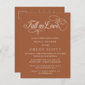 秋インラブカリグラフィテラコッタブライダルシャワー ポストカード (正面/裏面)