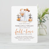 秋インラブキュート幽霊結婚式招待状 招待状 (スタンド正面)