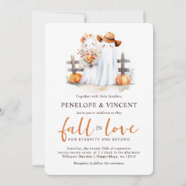 秋インラブキュート幽霊結婚式招待状 招待状