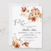 秋インラブクリームラストパンプキンブライダルシャワー 招待状 (正面)