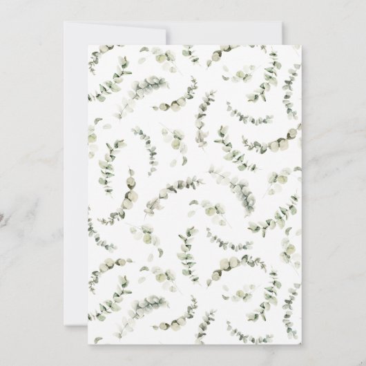 秋インラブグリーンリーカボチャ秋ブライダルシャワー 招待状 (裏面)