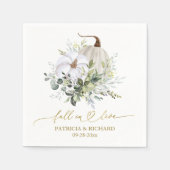 秋インラブグリーンリーカボチャ スタンダードカクテルナプキン (正面)