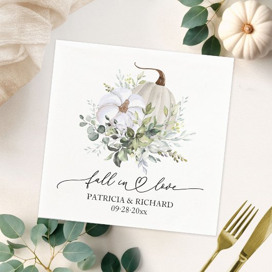 秋インラブグリーンリーカボチャ スタンダードカクテルナプキン