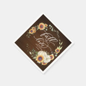秋インラブグリーンリーサンフラワーズブライダルシャワー スタンダードカクテルナプキン (角)