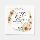 秋インラブグリーンリーサンフラワーズブライダルシャワー スタンダードカクテルナプキン (正面)