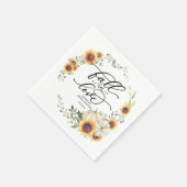 秋インラブグリーンリーサンフラワーズブライダルシャワー スタンダードカクテルナプキン (角)