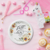 秋インラブグリーンリーサンフラワーズブライダルシャワー ペーパープレート (パーティー)