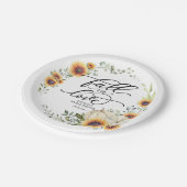 秋インラブグリーンリーサンフラワーズブライダルシャワー ペーパープレート (アングル)