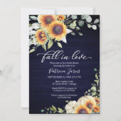 秋インラブグリーンリーサンフラワーズブライダルシャワー 招待状 (正面)