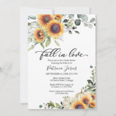 秋インラブグリーンリーサンフラワーズブライダルシャワー 招待状 (正面)