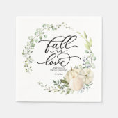 秋インラブグリーンリーパンプキンブライダルシャワー スタンダードカクテルナプキン (正面)