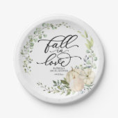 秋インラブグリーンリーパンプキンブライダルシャワー ペーパープレート (正面)
