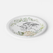 秋インラブグリーンリーパンプキンブライダルシャワー ペーパープレート (アングル)