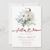 秋インラブグリーンリーパンプキン秋の結婚式 招待状 (正面)