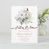 秋インラブグリーンリーパンプキン秋の結婚式 招待状 (スタンド正面)