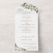 秋インラブグリーンリーパンプキン結婚ズ オールインワン招待状 (内側)