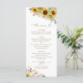 秋インラブサンフラワーカボチャ結婚のメニューカード メニュー (スタンド正面)