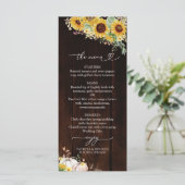 秋インラブサンフラワーカボチャ結婚のメニューカード メニュー (スタンド正面)