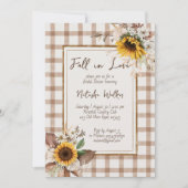 秋インラブサンフラワーズカントリーブライダルシャワー 招待状 (正面)