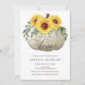 秋インラブサンフラワーズブライダルシャワー招待状 招待状 (正面)