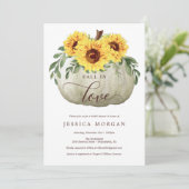 秋インラブサンフラワーズブライダルシャワー招待状 招待状 (スタンド正面)