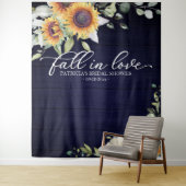 秋インラブサンフラワーズブライダルシャワー背景 タペストリー (インサイチュ)