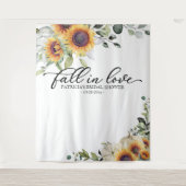 秋インラブサンフラワーズブライダルシャワー背景 タペストリー (正面)