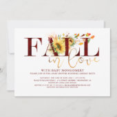 秋インラブサンフラワーバーガンディフローラベビーシャワー 招待状 (正面)
