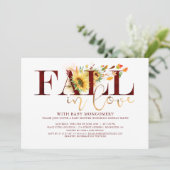 秋インラブサンフラワーバーガンディフローラベビーシャワー 招待状 (スタンド正面)