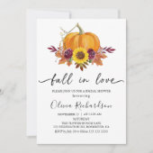 秋インラブサンフラワーパンプキンブライダルシャワー 招待状 (正面)