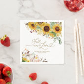 秋インラブサンフラワーパンプキ結婚ン スタンダードカクテルナプキン (インサイチュ)