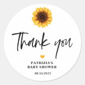 秋インラブサンフラワーベビーシャワー ラウンドシール (正面)