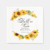 秋インラブサンフロー秋季ブライダルシャワーナプキンズ スタンダードカクテルナプキン (正面)