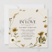 秋インラブサン素朴フラワーブライダルシャワー 招待状 (正面)