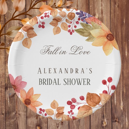 秋インラブシック素朴秋ブライダルシャワー ペーパープレート