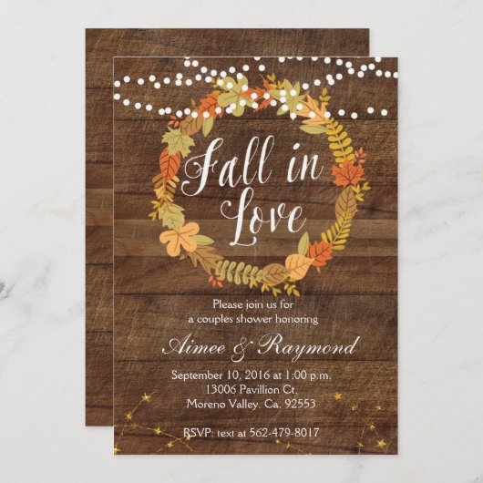 秋インラブシャワー招待状 招待状 (正面/裏面)