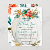 秋インラブティール（緑がかった色）フローラパンプキンブライダルシャワー (正面/裏面)