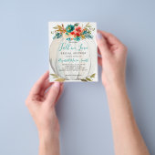 秋インラブティール（緑がかった色）フローラパンプキンブライダルシャワー チラシ (手)