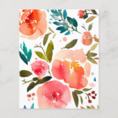 秋インラブティール（緑がかった色）フローラパンプキンブライダルシャワー チラシ (裏面)