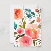 秋インラブティール(緑がかった色)フローラパンプキンブライダルシャワー ノートカード (裏面)