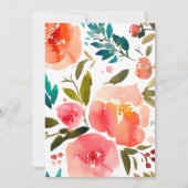 秋インラブティール(緑がかった色)フローラパンプキンブライダルシャワー 招待状 (裏面)